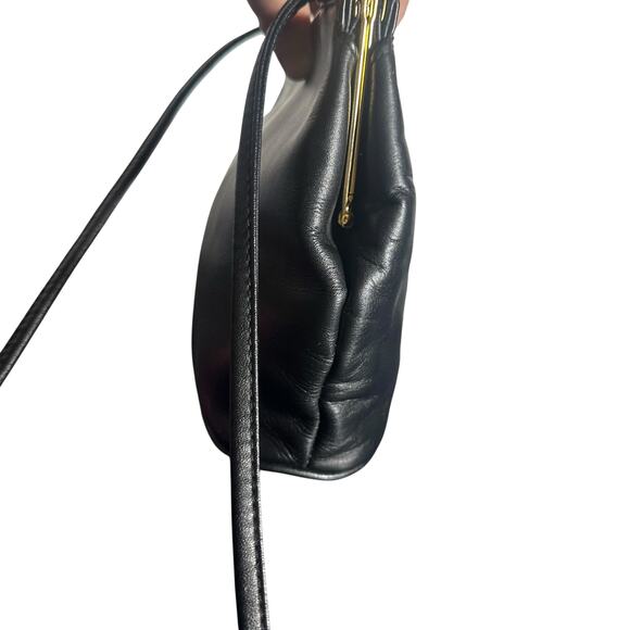 Giani Bernini Black Leather Crossbody Shoulder Bag Vintage Classic - Picture 5 of 12